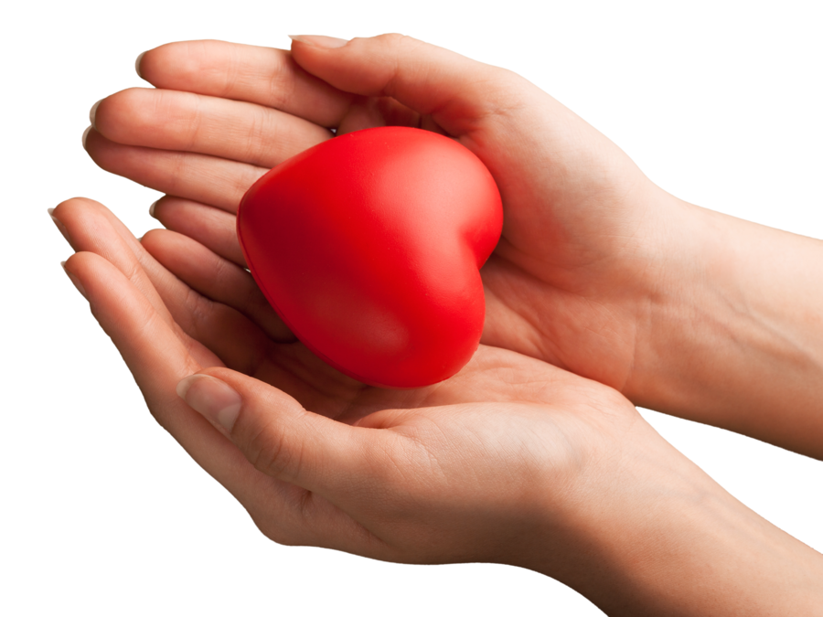 Auxiliaire de Santé deux mains tiennent un coeur pour l'aide-soignant et la prévention des maladies cardiovasculaire